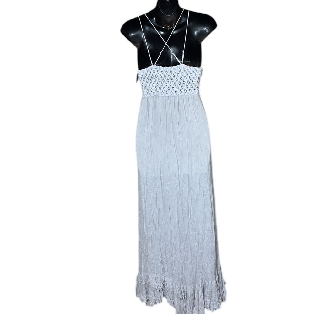 Free people one women’s xs adella slip dress‎ maxi stardust fairy assymetric new - Picture 7 of 9
